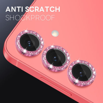 For Samsung Galaxy S25 5G NORTHJO 1 Set Camera Lens Protector Glitter Metal Ring Film(Pink) - For Samsung by NORTHJO | Online Shopping UK | buy2fix