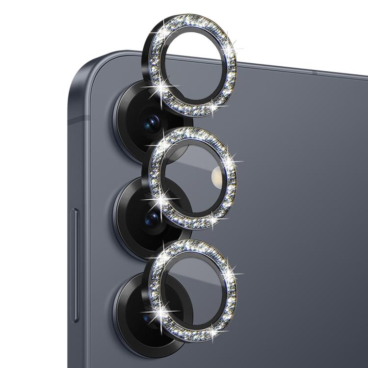 For Samsung Galaxy S25+ 5G NORTHJO 1 Set Camera Lens Protector Glitter Metal Ring Film(Black) - For Samsung by NORTHJO | Online Shopping UK | buy2fix
