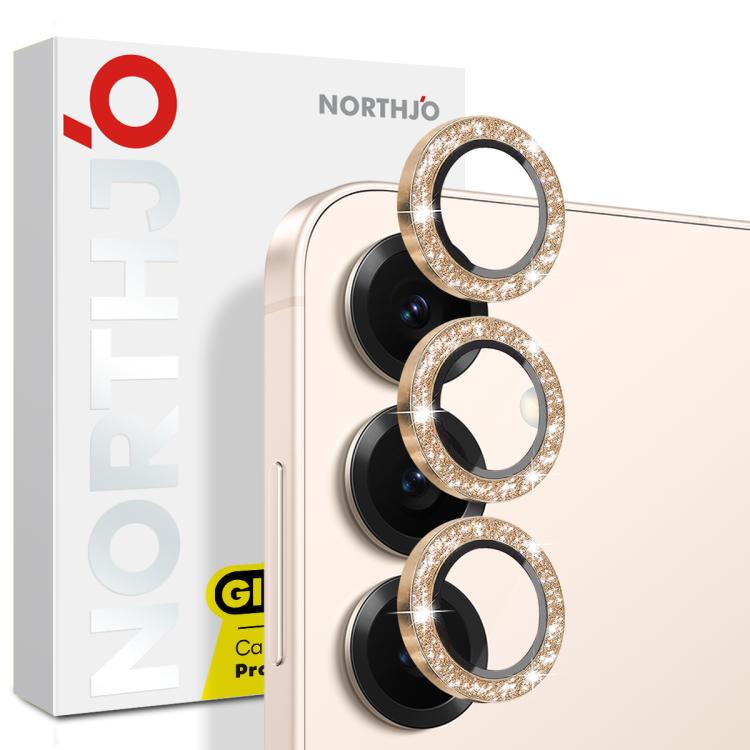 For Samsung Galaxy S25+ 5G NORTHJO 1 Set Camera Lens Protector Glitter Metal Ring Film(Gold) - For Samsung by NORTHJO | Online Shopping UK | buy2fix