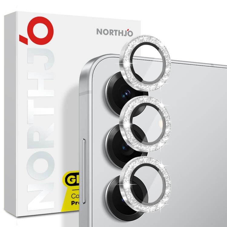 For Samsung Galaxy S25+ 5G NORTHJO 1 Set Camera Lens Protector Glitter Metal Ring Film(Silver) - For Samsung by NORTHJO | Online Shopping UK | buy2fix