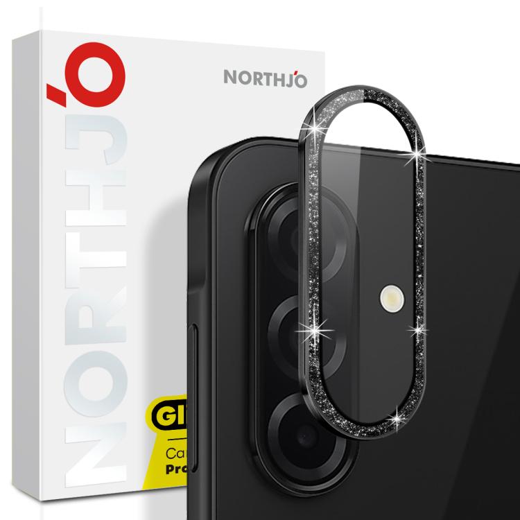 For Samsung Galaxy A26 5G NORTHJO 1 Set Camera Lens Protector Glitter Metal Ring Film(Black) - For Samsung by NORTHJO | Online Shopping UK | buy2fix