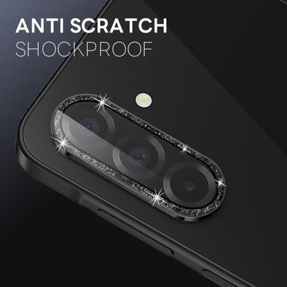 For Samsung Galaxy A26 5G NORTHJO 1 Set Camera Lens Protector Glitter Metal Ring Film(Black) - For Samsung by NORTHJO | Online Shopping UK | buy2fix