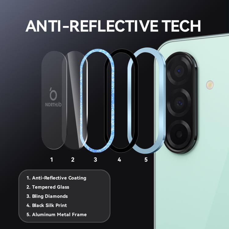 For Samsung Galaxy A26 5G NORTHJO 1 Set Camera Lens Protector Glitter Metal Ring Film(Blue) - For Samsung by NORTHJO | Online Shopping UK | buy2fix