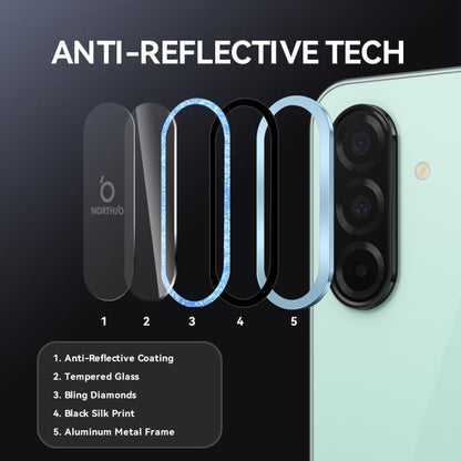 For Samsung Galaxy A26 5G NORTHJO 1 Set Camera Lens Protector Glitter Metal Ring Film(Blue) - For Samsung by NORTHJO | Online Shopping UK | buy2fix