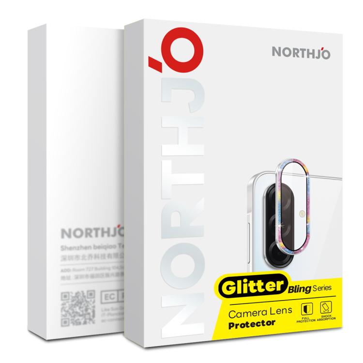 For Samsung Galaxy A36 5G / A56 5G NORTHJO 1 Set Camera Lens Protector Glitter Metal Ring Film(Silver) - For Samsung by NORTHJO | Online Shopping UK | buy2fix