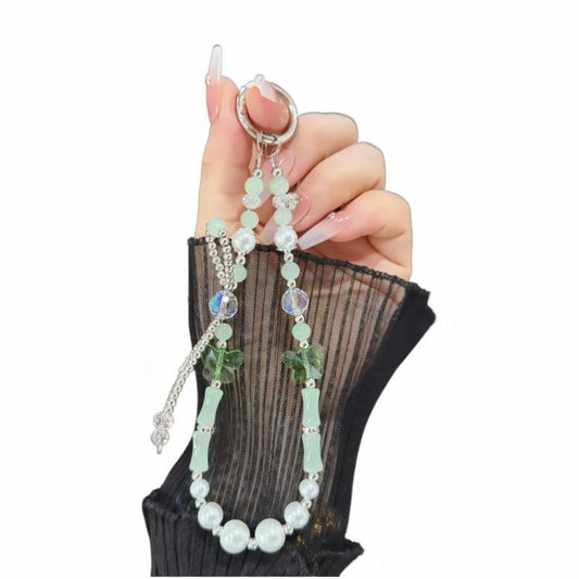 Slub Alloy Bow Mobile Phone String Chain(Green) - Lanyards & Wrist Straps by buy2fix | Online Shopping UK | buy2fix