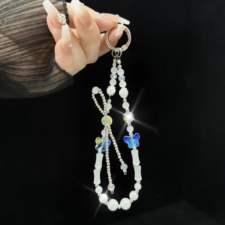 Slub Alloy Bow Mobile Phone String Chain(White) - Lanyards & Wrist Straps by buy2fix | Online Shopping UK | buy2fix