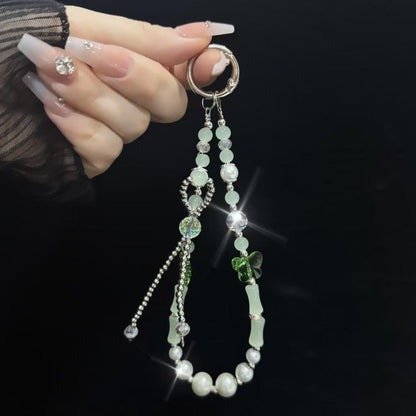 Slub Alloy Bow Mobile Phone String Chain(White) - Lanyards & Wrist Straps by buy2fix | Online Shopping UK | buy2fix