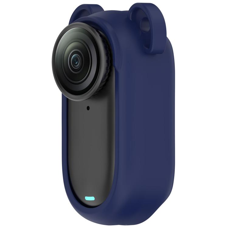 For Insta 360 Go 2 Solid Color Silicone Protective Case(Dark Blue) - Case & Bags by buy2fix | Online Shopping UK | buy2fix