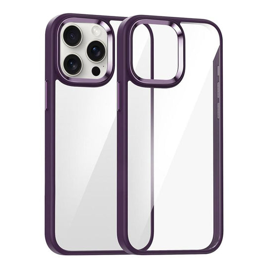 For iPhone 15 Pro Max Kalebol Gold Shield PC Hybrid TPU Phone Case(Dark Purple)