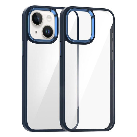 For iPhone 15 Plus Kalebol Gold Shield PC Hybrid TPU Phone Case(Dark Blue)