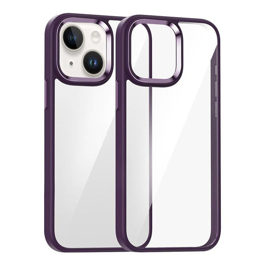 For iPhone 15 Kalebol Gold Shield PC Hybrid TPU Phone Case(Dark Purple)