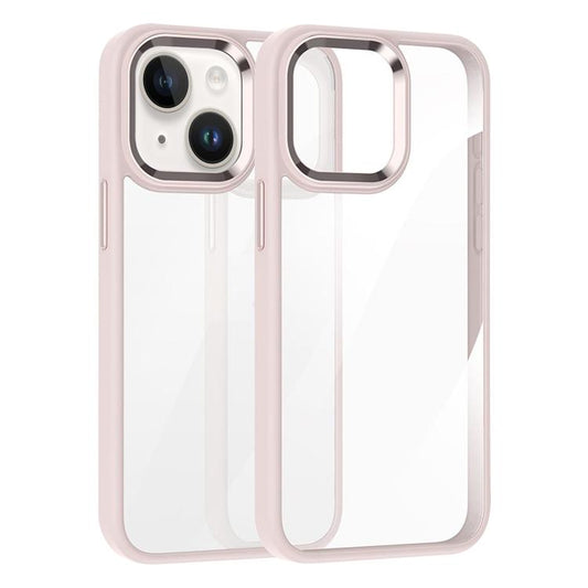 For iPhone 14 Kalebol Gold Shield PC Hybrid TPU Phone Case(Pink) - iPhone 14 Cases by Kalebol | Online Shopping UK | buy2fix
