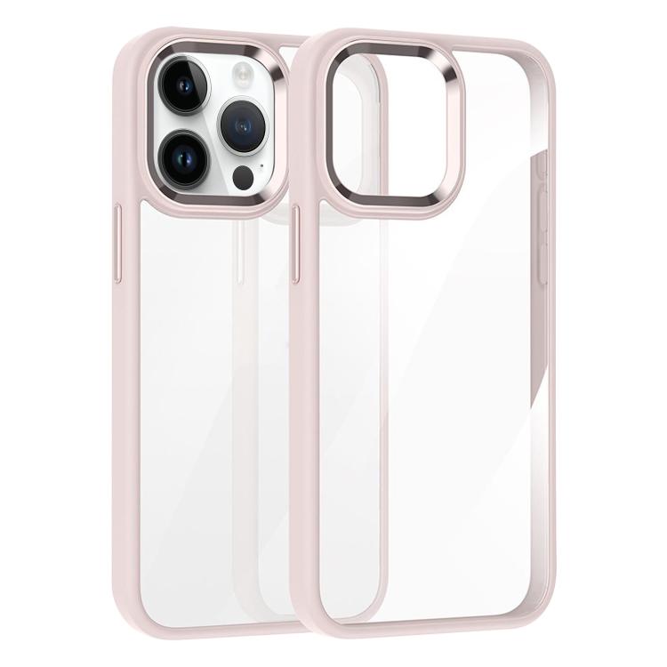 For iPhone 14 Pro Kalebol Gold Shield PC Hybrid TPU Phone Case(Pink) - iPhone 14 Pro Cases by Kalebol | Online Shopping UK | buy2fix