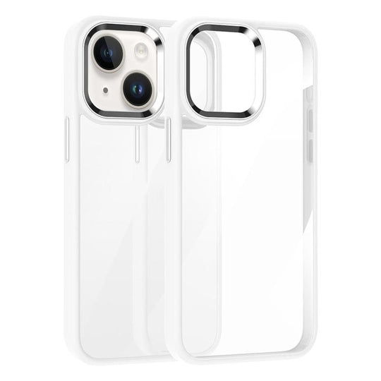 For iPhone 13 Kalebol Gold Shield PC Hybrid TPU Phone Case(White)