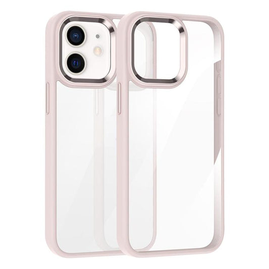 For iPhone 12 Kalebol Gold Shield PC Hybrid TPU Phone Case(Pink) - iPhone 12 / 12 Pro Cases by Kalebol | Online Shopping UK | buy2fix