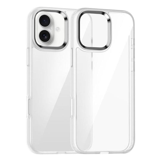 For iPhone 16 Kalebol Gold Shield PC Hybrid TPU Phone Case(Transparent)
