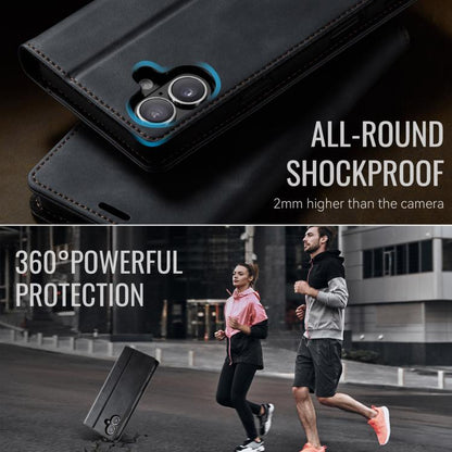 For iPhone 16 CaseMe 033 Calf Leather Lining Microfibre RFID Blocking Phone Case(Black) - iPhone 16 Cases by CaseMe | Online Shopping UK | buy2fix