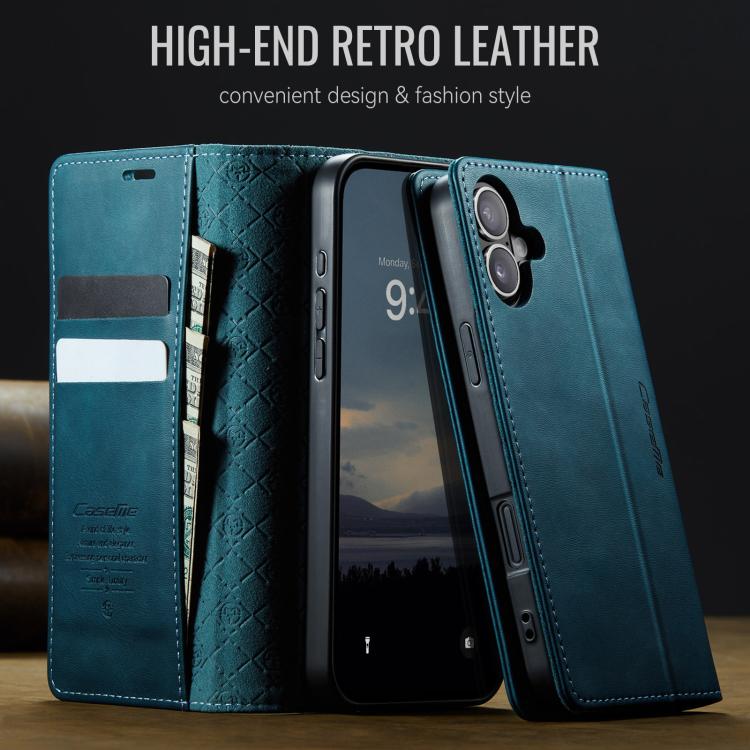 For iPhone 16 CaseMe 033 Calf Leather Lining Microfibre RFID Blocking Phone Case(Green) - iPhone 16 Cases by CaseMe | Online Shopping UK | buy2fix