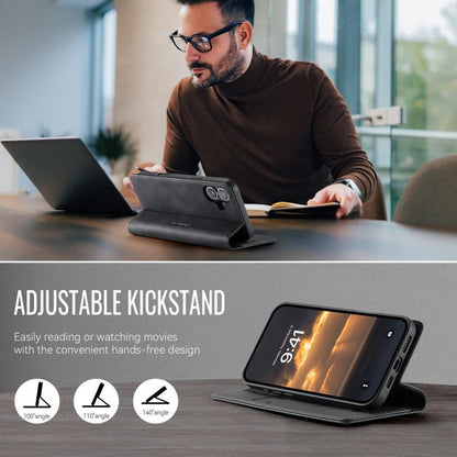 For iPhone 16 Plus CaseMe 033 Calf Leather Lining Microfibre RFID Blocking Phone Case(Black) - iPhone 16 Plus Cases by CaseMe | Online Shopping UK | buy2fix