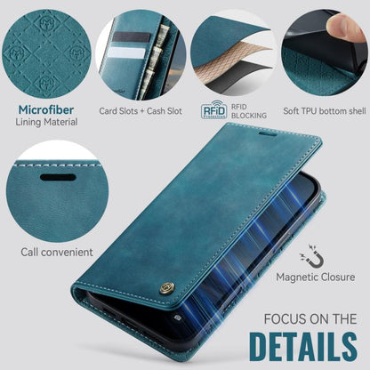 For iPhone 16 Plus CaseMe 033 Calf Leather Lining Microfibre RFID Blocking Phone Case(Green) - iPhone 16 Plus Cases by CaseMe | Online Shopping UK | buy2fix