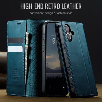 For iPhone 16 Plus CaseMe 033 Calf Leather Lining Microfibre RFID Blocking Phone Case(Green) - iPhone 16 Plus Cases by CaseMe | Online Shopping UK | buy2fix