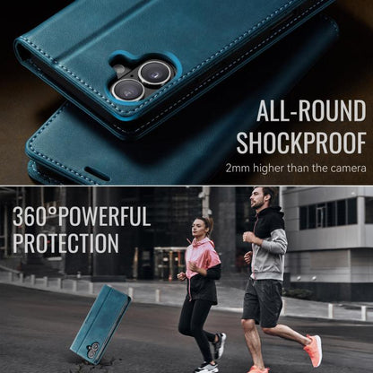 For iPhone 16 Plus CaseMe 033 Calf Leather Lining Microfibre RFID Blocking Phone Case(Green) - iPhone 16 Plus Cases by CaseMe | Online Shopping UK | buy2fix