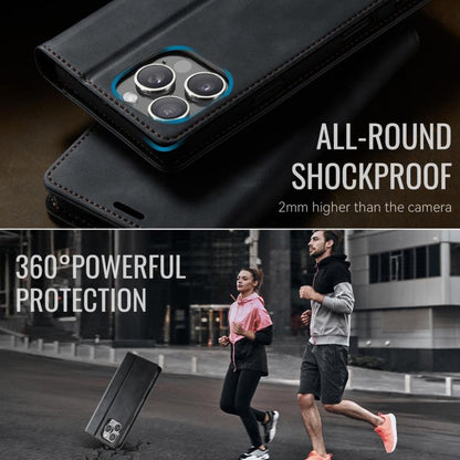 For iPhone 16 Pro CaseMe 033 Calf Leather Lining Microfibre RFID Blocking Phone Case(Black) - iPhone 16 Pro Cases by CaseMe | Online Shopping UK | buy2fix