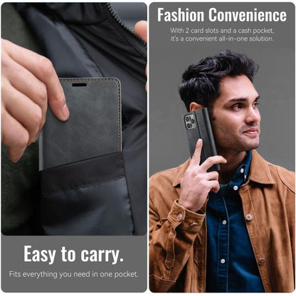 For iPhone 16 Pro CaseMe 033 Calf Leather Lining Microfibre RFID Blocking Phone Case(Black) - iPhone 16 Pro Cases by CaseMe | Online Shopping UK | buy2fix