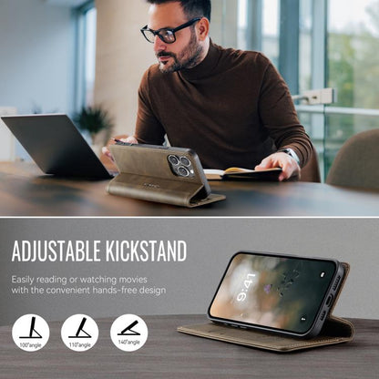 For iPhone 16 Pro CaseMe 033 Calf Leather Lining Microfibre RFID Blocking Phone Case(Coffee) - iPhone 16 Pro Cases by CaseMe | Online Shopping UK | buy2fix