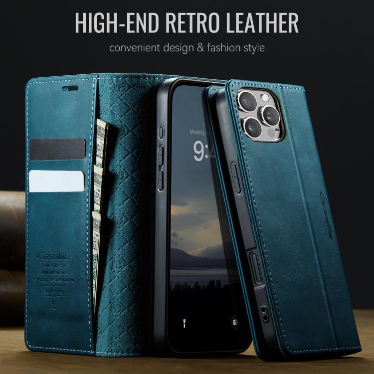 For iPhone 16 Pro CaseMe 033 Calf Leather Lining Microfibre RFID Blocking Phone Case(Green) - iPhone 16 Pro Cases by CaseMe | Online Shopping UK | buy2fix