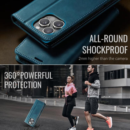 For iPhone 16 Pro CaseMe 033 Calf Leather Lining Microfibre RFID Blocking Phone Case(Green) - iPhone 16 Pro Cases by CaseMe | Online Shopping UK | buy2fix