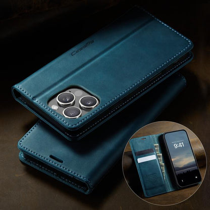 For iPhone 16 Pro CaseMe 033 Calf Leather Lining Microfibre RFID Blocking Phone Case(Green) - iPhone 16 Pro Cases by CaseMe | Online Shopping UK | buy2fix