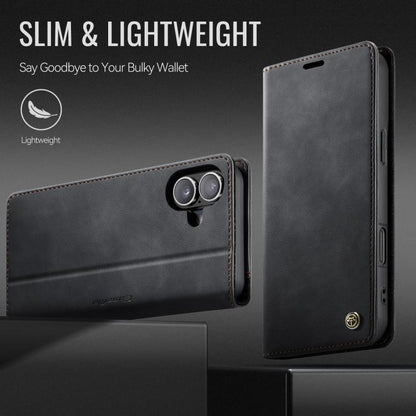 For iPhone 17 CaseMe 033 Calf Leather Lining Microfibre RFID Blocking Phone Case(Black) - iPhone 17 Cases by CaseMe | Online Shopping UK | buy2fix