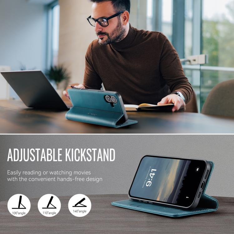 For iPhone 17 CaseMe 033 Calf Leather Lining Microfibre RFID Blocking Phone Case(Green) - iPhone 17 Cases by CaseMe | Online Shopping UK | buy2fix