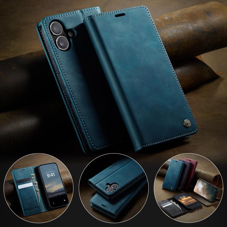 For iPhone 17 CaseMe 033 Calf Leather Lining Microfibre RFID Blocking Phone Case(Green) - iPhone 17 Cases by CaseMe | Online Shopping UK | buy2fix