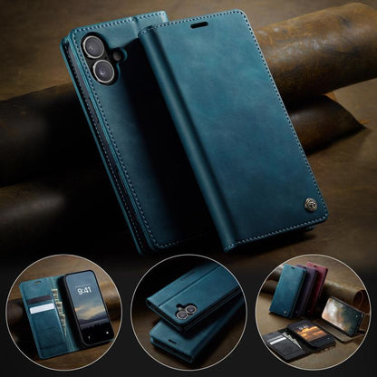 For iPhone 17 CaseMe 033 Calf Leather Lining Microfibre RFID Blocking Phone Case(Green) - iPhone 17 Cases by CaseMe | Online Shopping UK | buy2fix