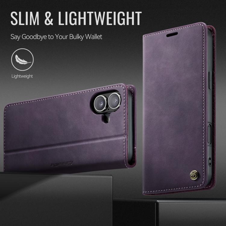 For iPhone 17 CaseMe 033 Calf Leather Lining Microfibre RFID Blocking Phone Case(Purple) - iPhone 17 Cases by CaseMe | Online Shopping UK | buy2fix