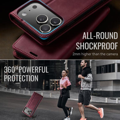 For iPhone 17 Pro Max CaseMe 033 Calf Leather Lining Microfibre RFID Blocking Phone Case(Red) - iPhone 17 Pro Max Cases by CaseMe | Online Shopping UK | buy2fix