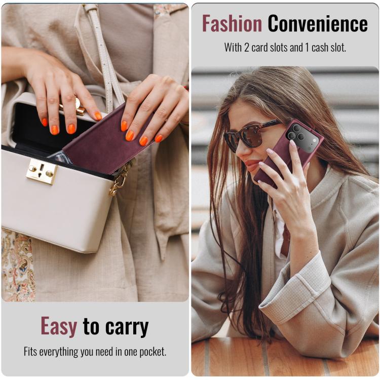 For iPhone 17 Pro Max CaseMe 033 Calf Leather Lining Microfibre RFID Blocking Phone Case(Red) - iPhone 17 Pro Max Cases by CaseMe | Online Shopping UK | buy2fix