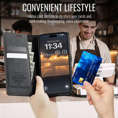 For iPhone 17 Pro CaseMe 033 Calf Leather Lining Microfibre RFID Blocking Phone Case(Black) - iPhone 17 Pro Cases by CaseMe | Online Shopping UK | buy2fix