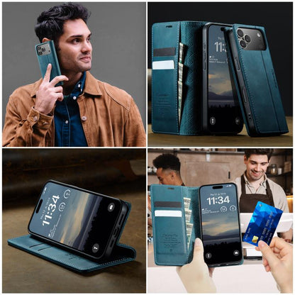 For iPhone 17 Pro CaseMe 033 Calf Leather Lining Microfibre RFID Blocking Phone Case(Green) - iPhone 17 Pro Cases by CaseMe | Online Shopping UK | buy2fix