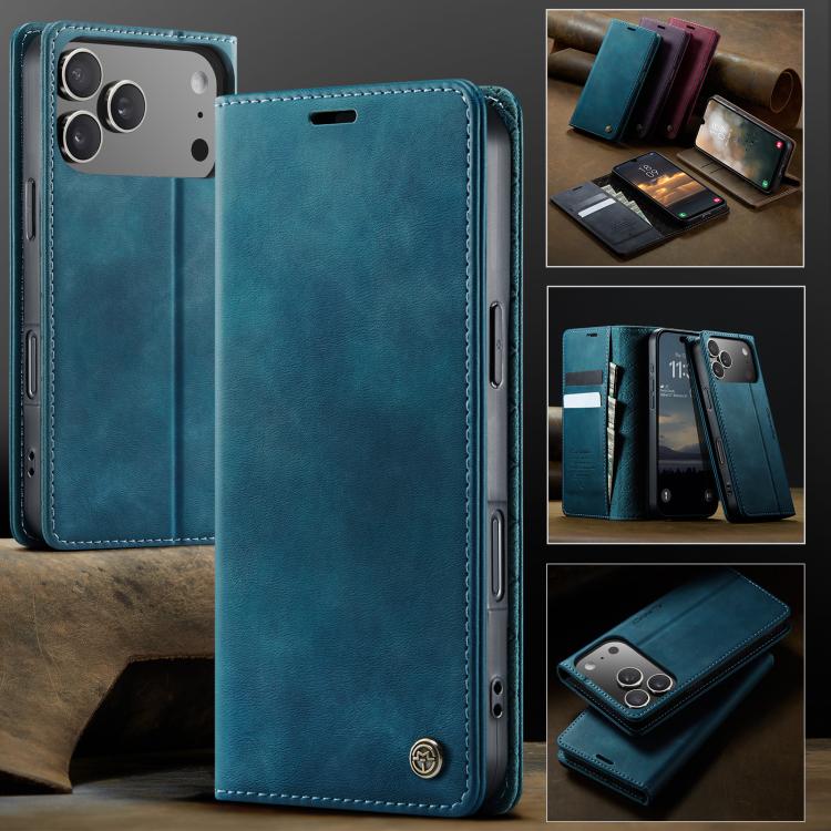 For iPhone 17 Pro CaseMe 033 Calf Leather Lining Microfibre RFID Blocking Phone Case(Green) - iPhone 17 Pro Cases by CaseMe | Online Shopping UK | buy2fix