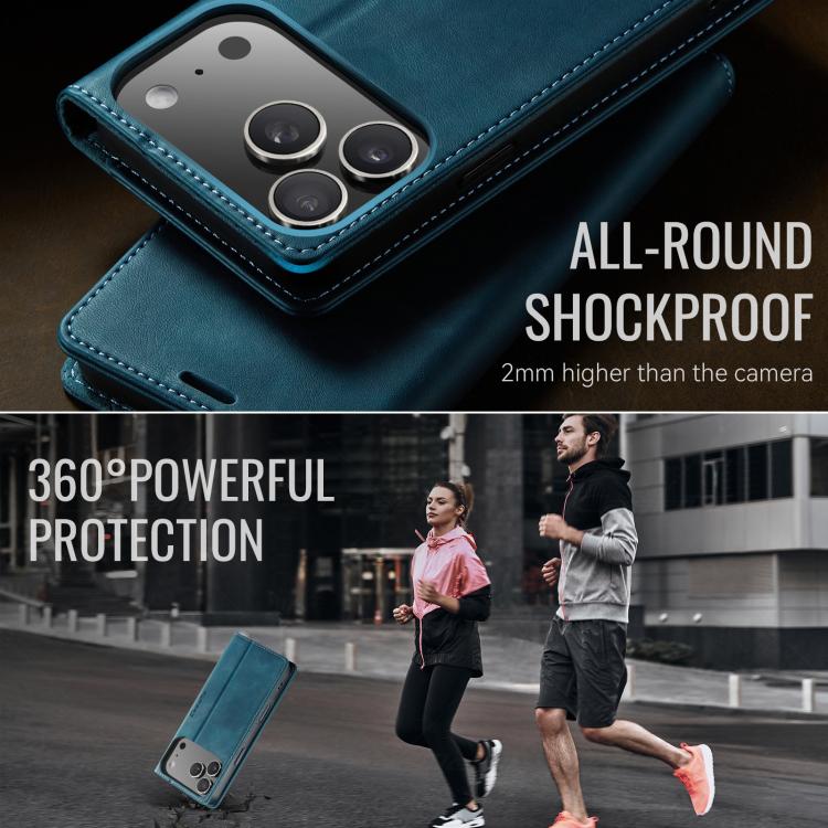 For iPhone 17 Pro CaseMe 033 Calf Leather Lining Microfibre RFID Blocking Phone Case(Green) - iPhone 17 Pro Cases by CaseMe | Online Shopping UK | buy2fix