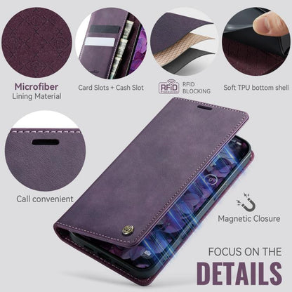 For iPhone 17 Pro CaseMe 033 Calf Leather Lining Microfibre RFID Blocking Phone Case(Purple) - iPhone 17 Pro Cases by CaseMe | Online Shopping UK | buy2fix