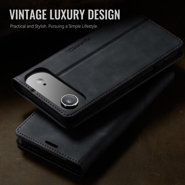 For iPhone Air CaseMe 033 Calf Leather Lining Microfibre RFID Blocking Phone Case(Black) - iPhone Air Cases by CaseMe | Online Shopping UK | buy2fix