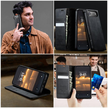 For iPhone Air CaseMe 033 Calf Leather Lining Microfibre RFID Blocking Phone Case(Black) - iPhone Air Cases by CaseMe | Online Shopping UK | buy2fix