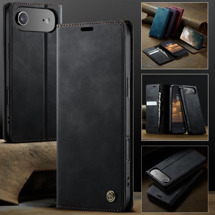 For iPhone Air CaseMe 033 Calf Leather Lining Microfibre RFID Blocking Phone Case(Black) - iPhone Air Cases by CaseMe | Online Shopping UK | buy2fix