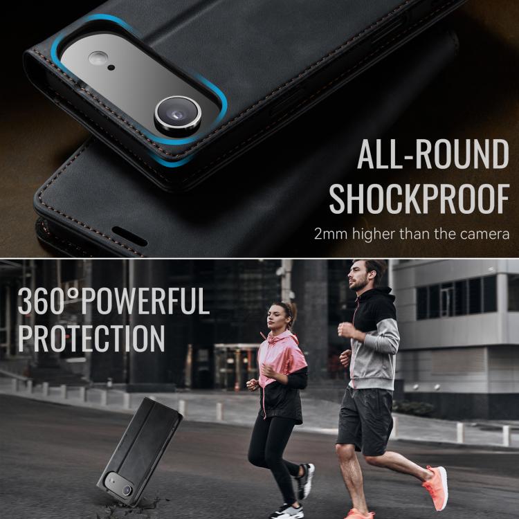 For iPhone Air CaseMe 033 Calf Leather Lining Microfibre RFID Blocking Phone Case(Black) - iPhone Air Cases by CaseMe | Online Shopping UK | buy2fix