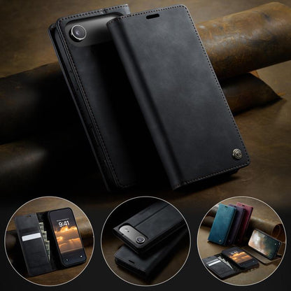 For iPhone Air CaseMe 033 Calf Leather Lining Microfibre RFID Blocking Phone Case(Black) - iPhone Air Cases by CaseMe | Online Shopping UK | buy2fix